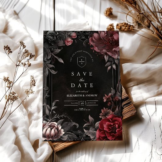 ビクトリアンアールヌーボー結婚フローラ セーブザデート