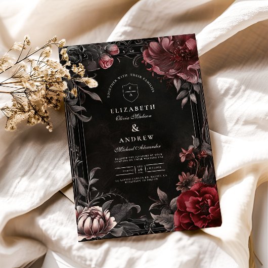 ビクトリアンアールヌーボー結婚フローラ 招待状