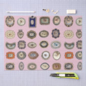 ビクトリアンインスパイア恋人の目、オリジナルアート 薄葉紙 (クラフト)