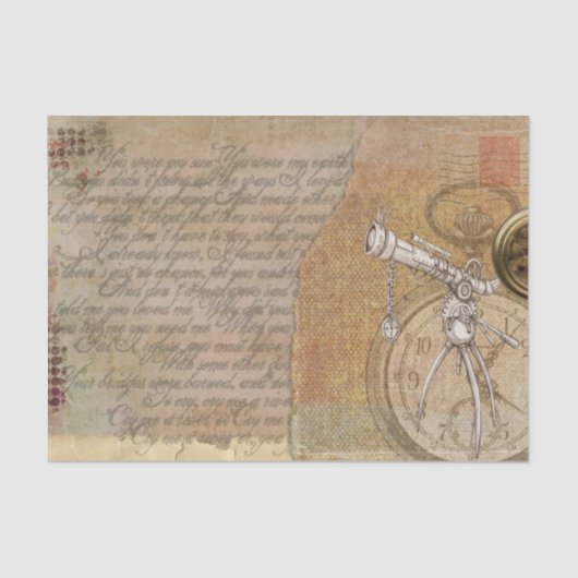 ビクトリアンインスパイア望遠鏡の時計と台本 薄葉紙 (正面)