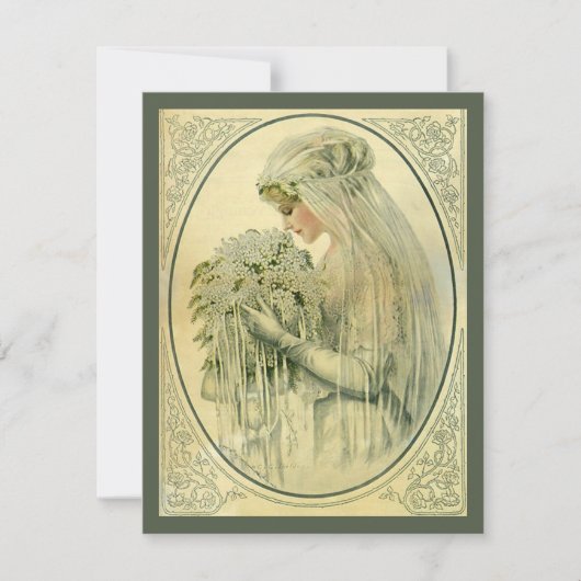 ビクトリアンウェディング ヴィクトリアン花嫁 Save the Date 招待状 (正面)