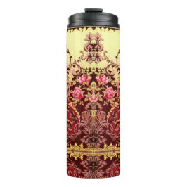 ビクトリアンエレガントフローラヴィンテージ金ゴールドレッドアート タンブラー