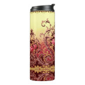 ビクトリアンエレガントフローラヴィンテージ金ゴールドレッドアート タンブラー (回転左)