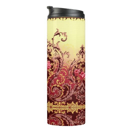ビクトリアンエレガントフローラヴィンテージ金ゴールドレッドアート タンブラー (回転右)