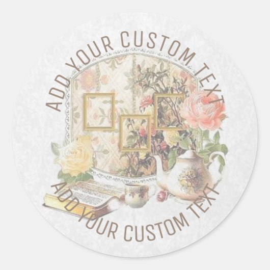 ビクトリアンエレガントヴィンテージアンティークティーハウスカスタム ラウンドシール (正面)