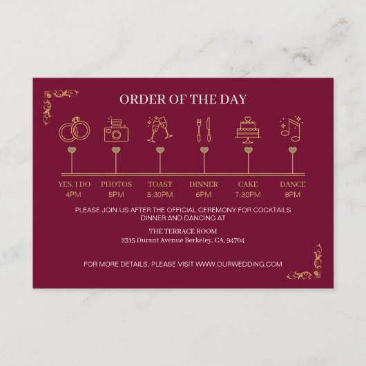 ビクトリアンエレガント結婚の エンクロージャーカード (正面)