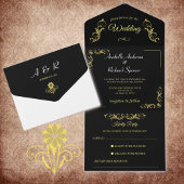 ビクトリアンエレガント結婚の オールインワン招待状