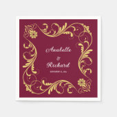 ビクトリアンエレガント結婚の スタンダードカクテルナプキン (正面)