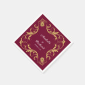 ビクトリアンエレガント結婚の スタンダードカクテルナプキン (角)