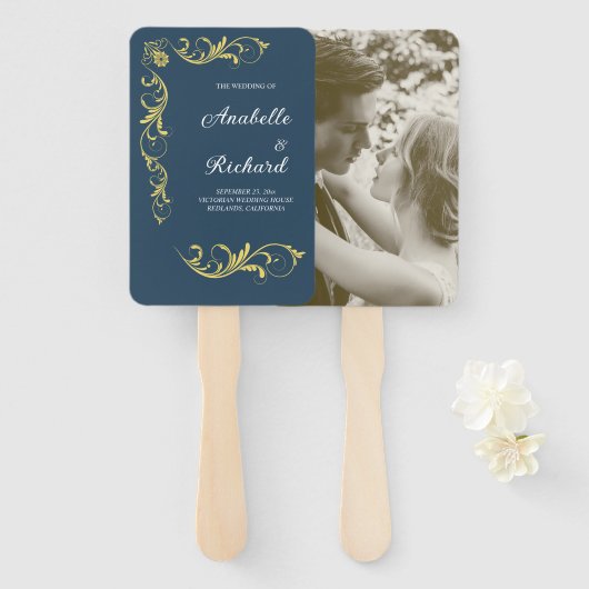 ビクトリアンエレガント結婚の ハンドファン (正面&裏面)