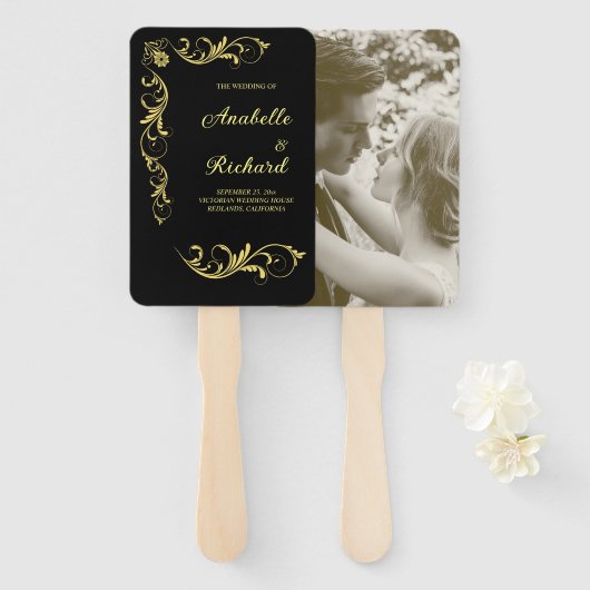 ビクトリアンエレガント結婚の ハンドファン (正面&裏面)