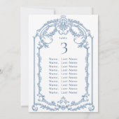 ビクトリアンオーナメントグレースウェディングシーティングチャートカード 招待状 (裏面)