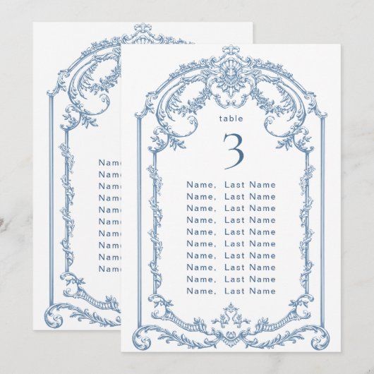 ビクトリアンオーナメントグレースウェディングシーティングチャートカード 招待状 (正面/裏面)