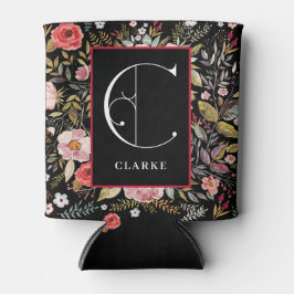 ビクトリアンガーデン、モノグラムCパーソナライズされた、 缶クーラー