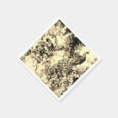 ビクトリアンクジャクフローラトイルエレガントクリーム スタンダードカクテルナプキン (角)