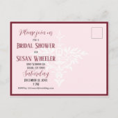 ビクトリアンクラシックバラリリーバレーブライダルシャワー インビテーションポストカード (裏面)