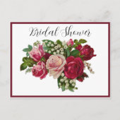 ビクトリアンクラシックバラリリーバレーブライダルシャワー インビテーションポストカード (正面)