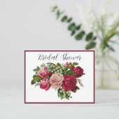 ビクトリアンクラシックバラリリーバレーブライダルシャワー インビテーションポストカード (スタンド正面)