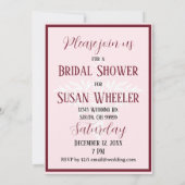 ビクトリアンクラシックバラリリーバレーブライダルシャワー 招待状 (裏面)