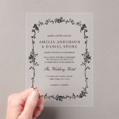 ビクトリアンクラシックフランスのヴィンテージ結婚式 アクリル招待状 (インサイチュ (ポータブル))