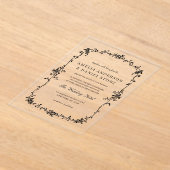 ビクトリアンクラシックフランスのヴィンテージ結婚式 アクリル招待状 (レイダウン)