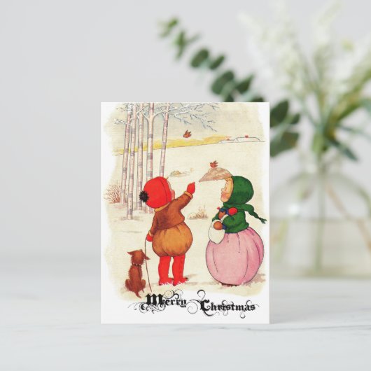 ビクトリアンクリスマスの子はがき シーズンポストカード (スタンド正面)