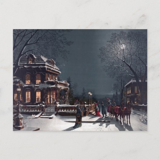 ビクトリアンクリスマスイブパーティー冬季馬車 シーズンポストカード (正面)