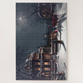 ビクトリアンクリスマスイブパーティー冬季馬車 ジグソーパズル (縦)