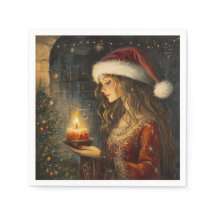 ビクトリアンクリスマスエレガンスカクテルナプキンス