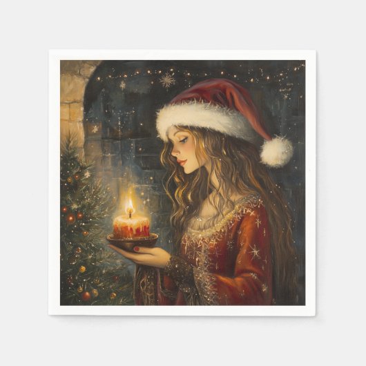 ビクトリアンクリスマスエレガンスカクテルナプキンス スタンダードカクテルナプキン (正面)