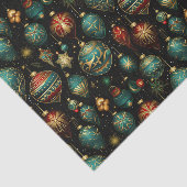 ビクトリアンクリスマスオーナメントと金ゴールドアクセント 薄葉紙 (詳細)