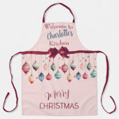ビクトリアンクリスマスオーナメントパーソナライズされたエプロン エプロン (正面)