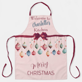 ビクトリアンクリスマスオーナメントパーソナライズされたエプロン エプロン