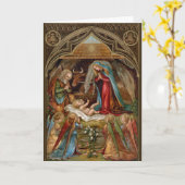 ビクトリアンクリスマスカード出生 カード (黄色い花)