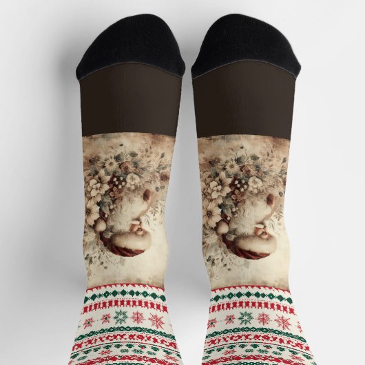 ビクトリアンクリスマスカード ソックス (上部)