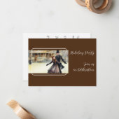 ビクトリアンクリスマスシーンパーティの招待状 ノートカード (正面/裏面インサイチュ)