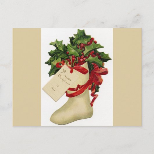 ビクトリアンクリスマスストッキングはがき シーズンポストカード (正面)