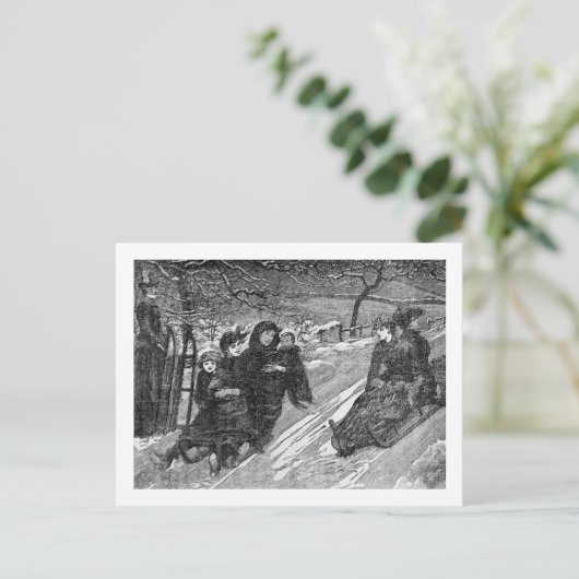 ビクトリアンクリスマススレッドレースヴィンテージ シーズンポストカード (スタンド正面)