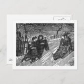 ビクトリアンクリスマススレッドレースヴィンテージ シーズンポストカード (正面/裏面)