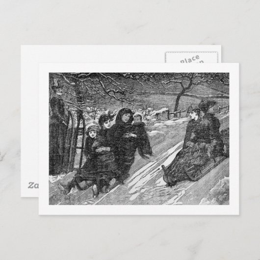 ビクトリアンクリスマススレッドレースヴィンテージ シーズンポストカード (正面/裏面)