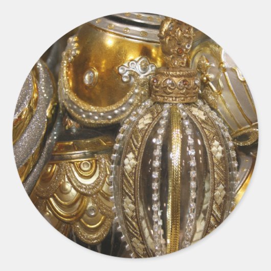 ビクトリアンクリスマスツリーの装飾 ラウンドシール (正面)