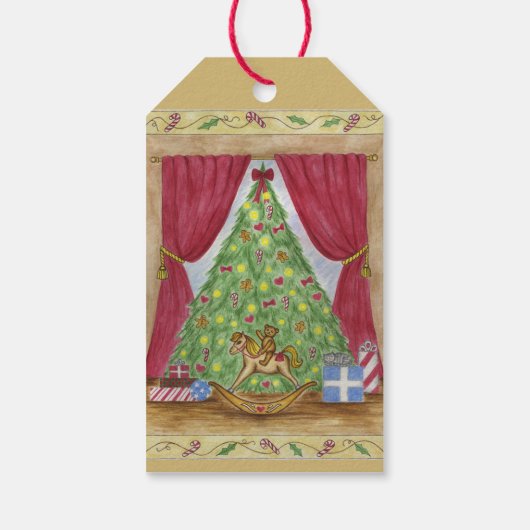 ビクトリアンクリスマスツリーテディベアギフトラベル ギフトタグ (裏面)