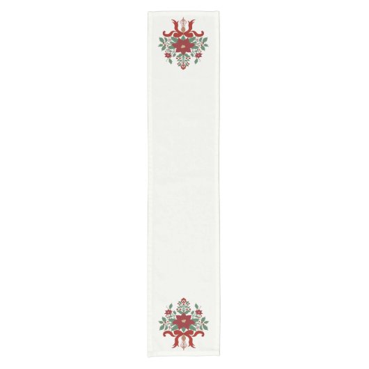 ビクトリアンクリスマステーブルランナー – 赤と緑 ショートテーブルランナー (正面)