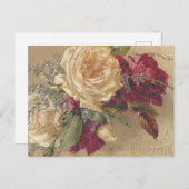 ビクトリアンクリスマスバラ祝日はがき シーズンポストカード (正面/裏面)