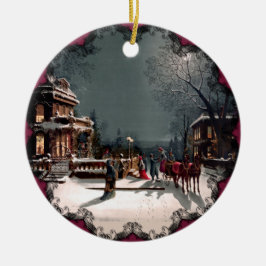 ビクトリアンクリスマスパーティーオーナメント セラミックオーナメント