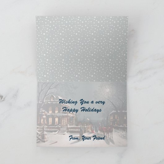 ビクトリアンクリスマスパーティーグリーティングカード シーズンカード (内部)