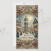 ビクトリアンクリスマスビレッジフラットホリデーカード シーズンカード (正面)