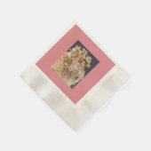 ビクトリアンクリスマスピンクヴィンテージ女性用ナプキン 縁ありカクテルナプキン (角)