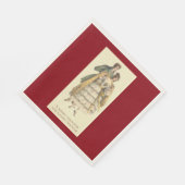 ビクトリアンクリスマスホリデーカップルヴィンテージナプキンス スタンダードランチョンナプキン (角)