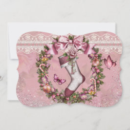 ビクトリアンクリスマスホリデーパーティー招待状 招待状